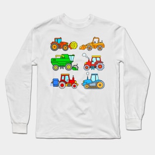 Kids Farm Vehicle Design Long Sleeve T-Shirt